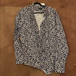 Blue Slim Fit Zara Man Flower Print Dress Shirt
